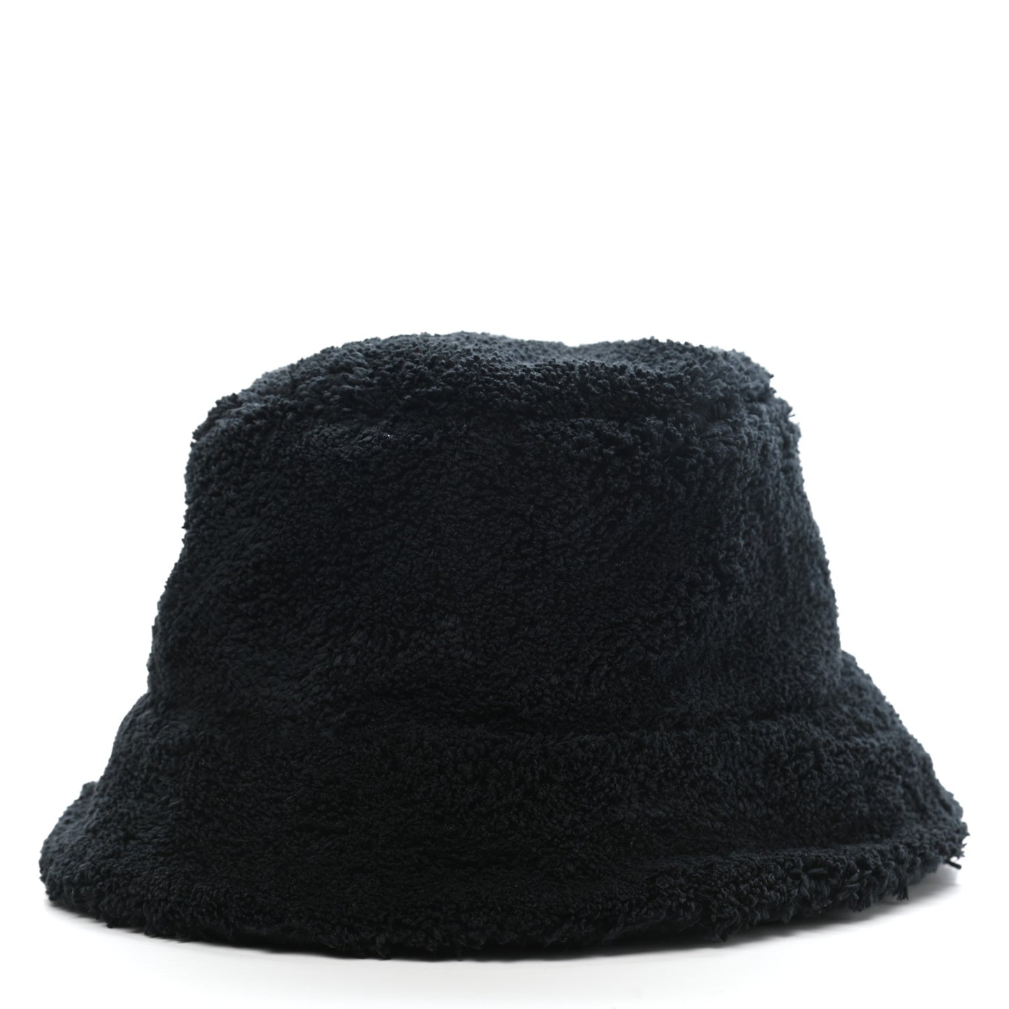 Terry Cloth Logo Embroidered Womens Bucket Hat S Black White