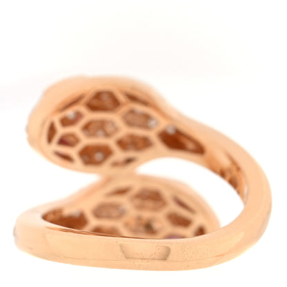 Bulgari 18K Rose Gold Diamond Rubellite Serpenti Seduttori Ring 50 5.5 3 of 5