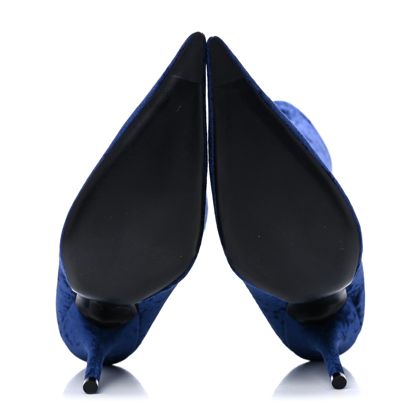Velvet Spandex Extreme Pointed Toe Knife Ankle Boots 38 Blue