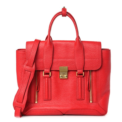3.1 Phillip Lim Textured Calfskin Medium Pashli Satchel Red 1 of 8