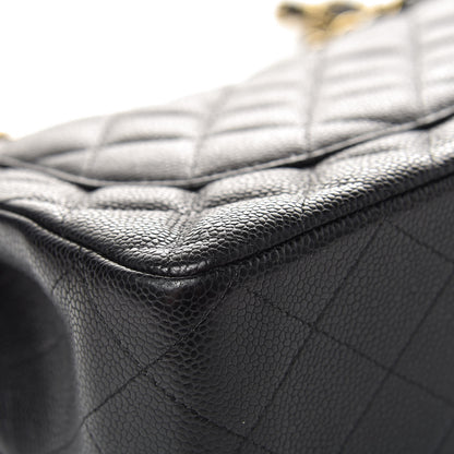 Chanel Caviar Quilted Jumbo Double Flap Black 17 of 18