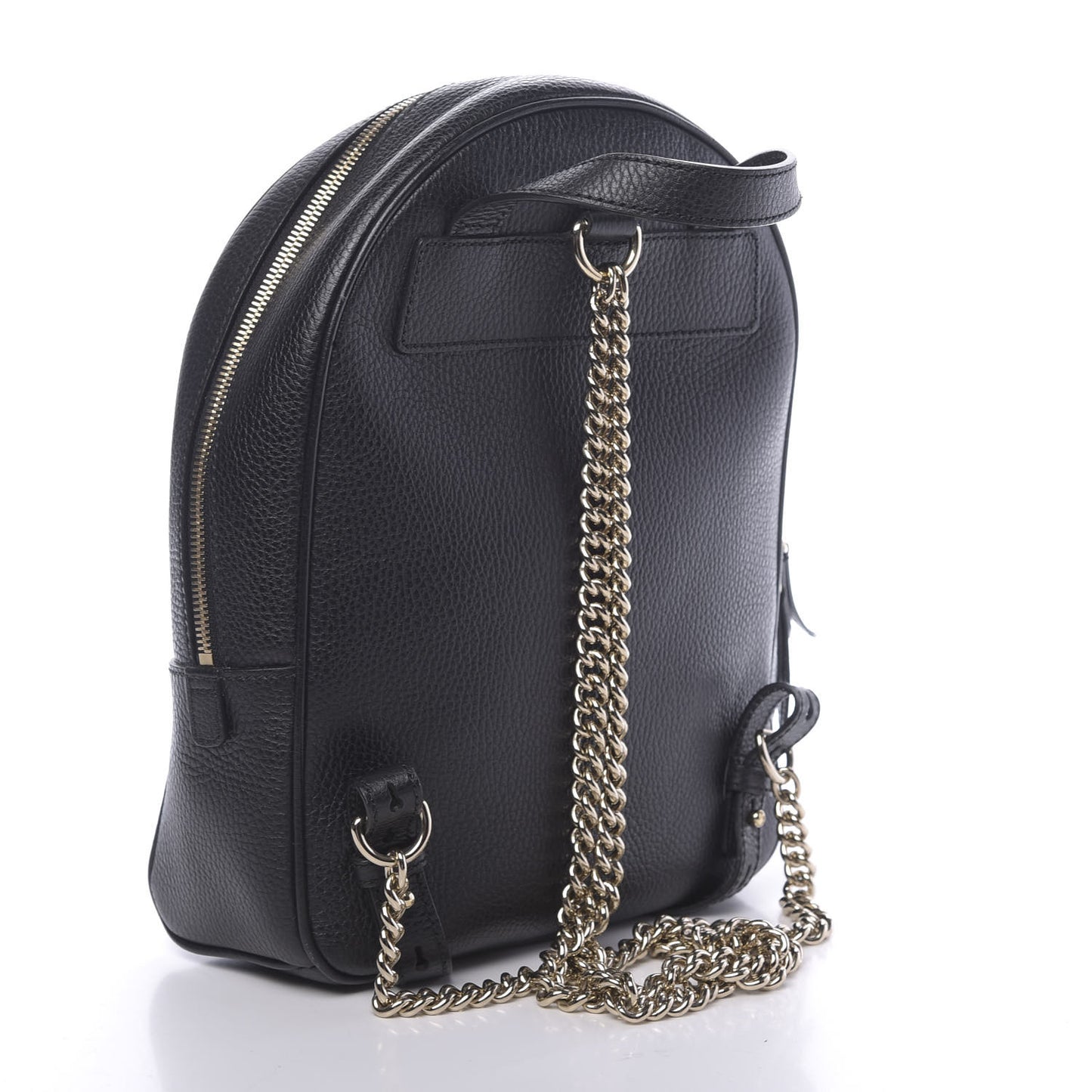 Pebbled Calfskin Soho Chain Backpack Black