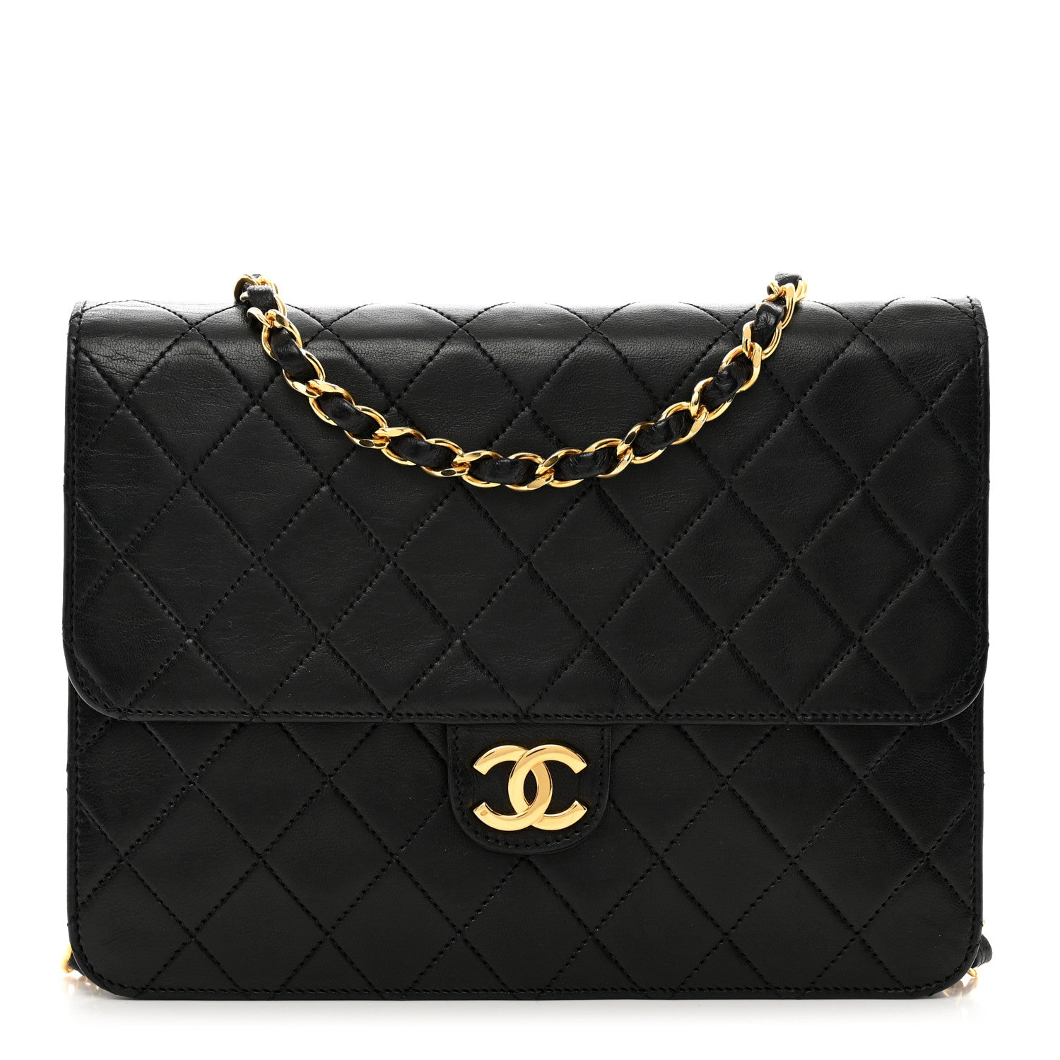 Chanel Lambskin Quilted Small Single Flap Bag Black 1 of 13