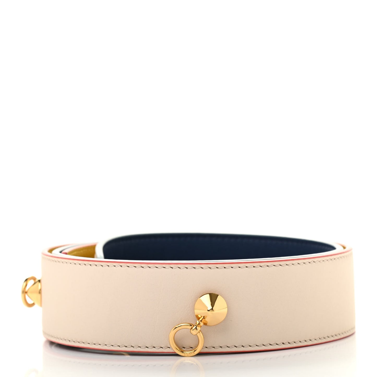 Vitello Dolce Tri-Color Buttoned Strap You Camelia Blue Sunflower