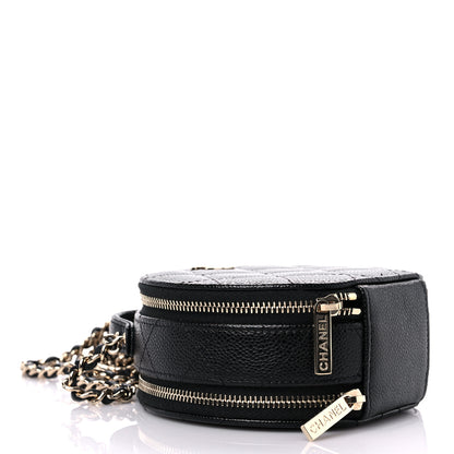 Chanel Caviar Quilted Round Handle With Care Vanity With Chain Black 4 of 11