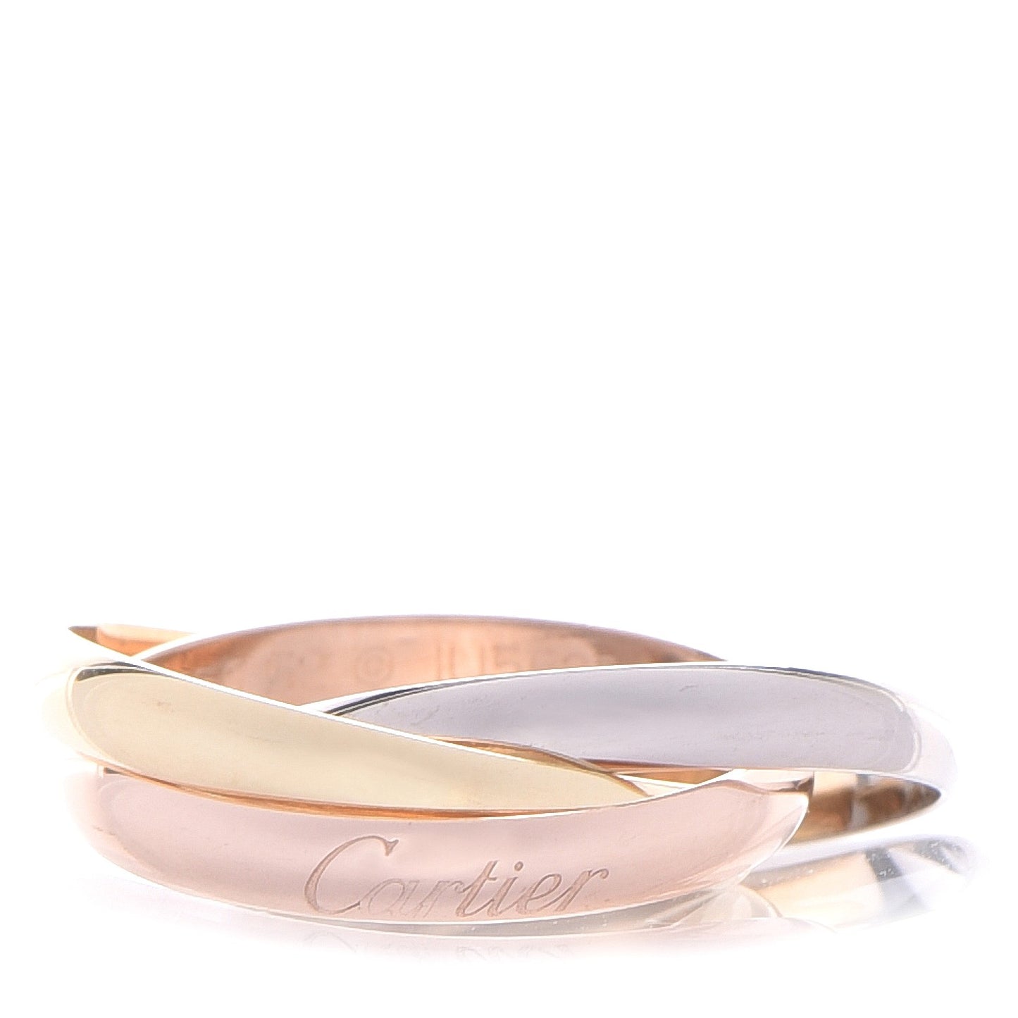 18K Pink Yellow White Gold Small Trinity Ring 52 6