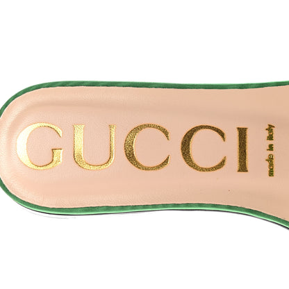 Gucci Moire Fabric Crystal Square G Madelyn Slide Sandals 37.5 New Shamarock 7 of 8