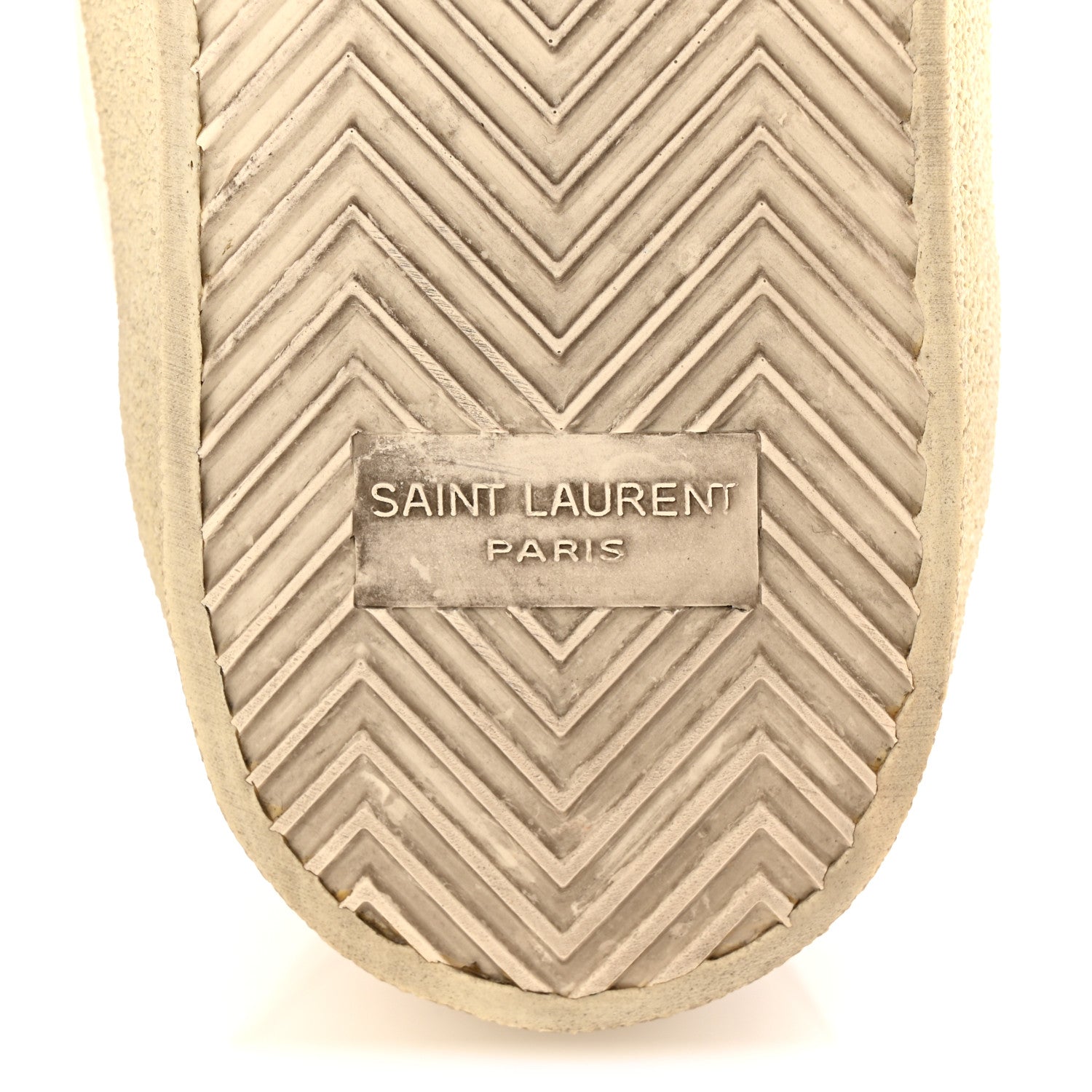 Saint Laurent Distressed Canvas Court Classic Sneakers 38.5 Panna 7 of 11