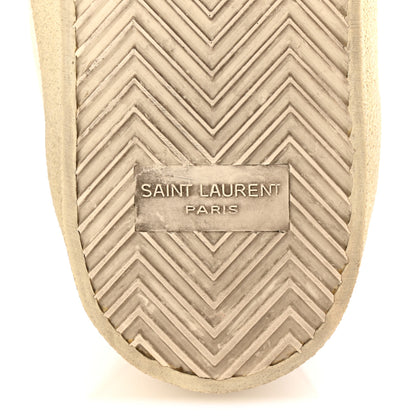 Saint Laurent Distressed Canvas Court Classic Sneakers 38.5 Panna 7 of 11