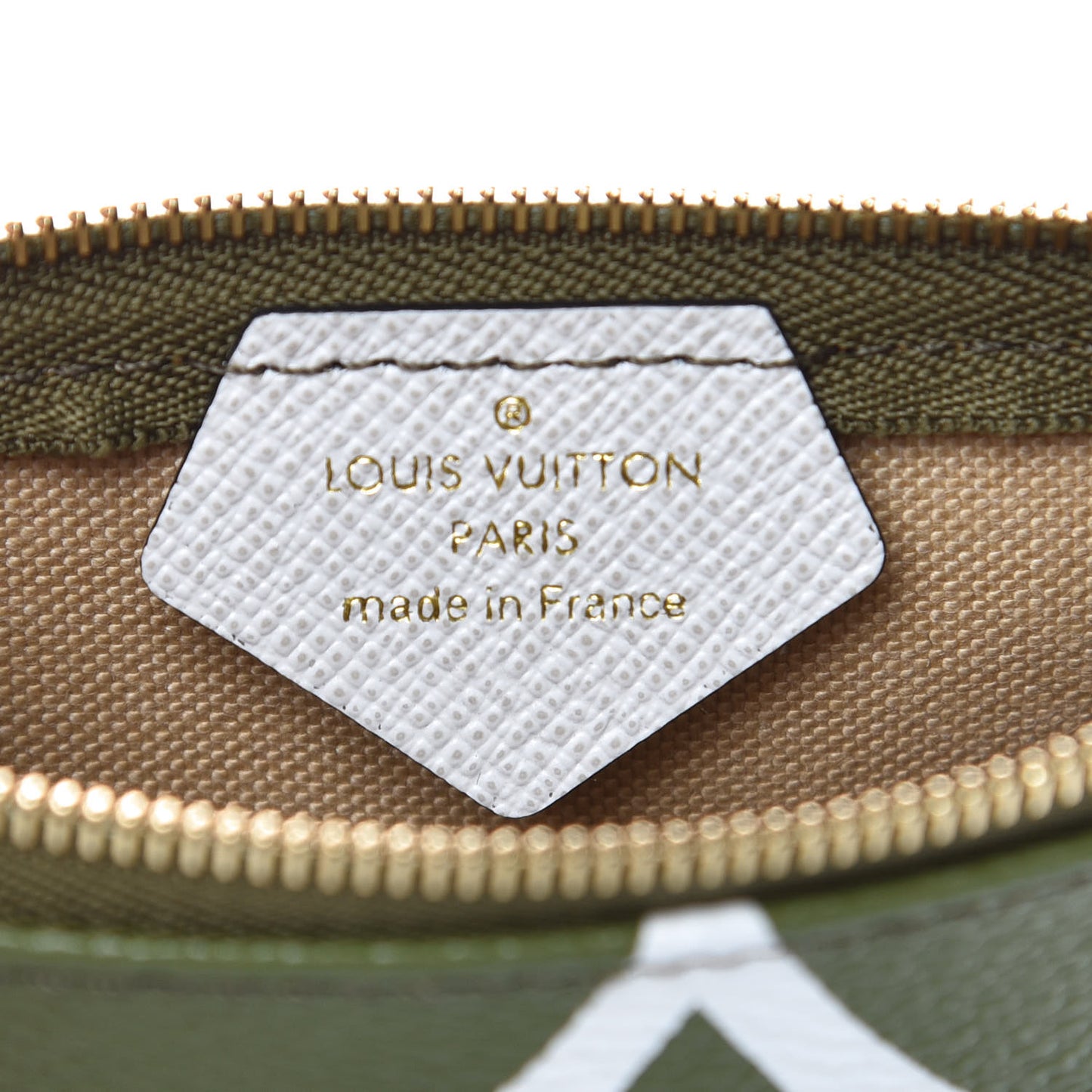 Monogram Giant Micro Pochette Accessories Kaki White