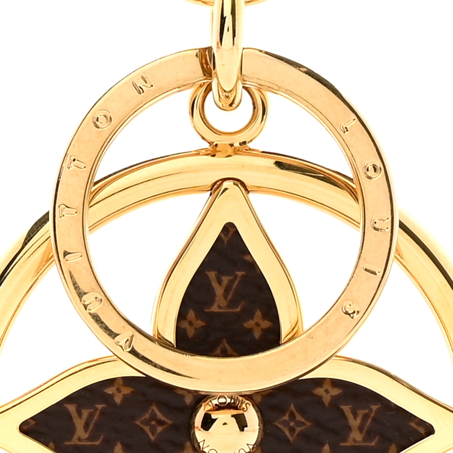 Monogram Puzzle Flower Bag Charm Key Holder