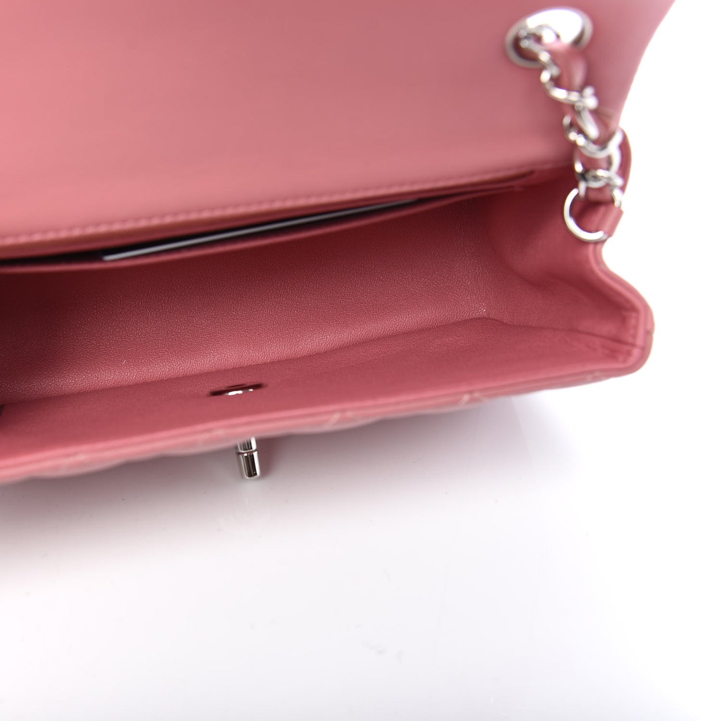 Lambskin Quilted Mini Rectangular Flap Pink