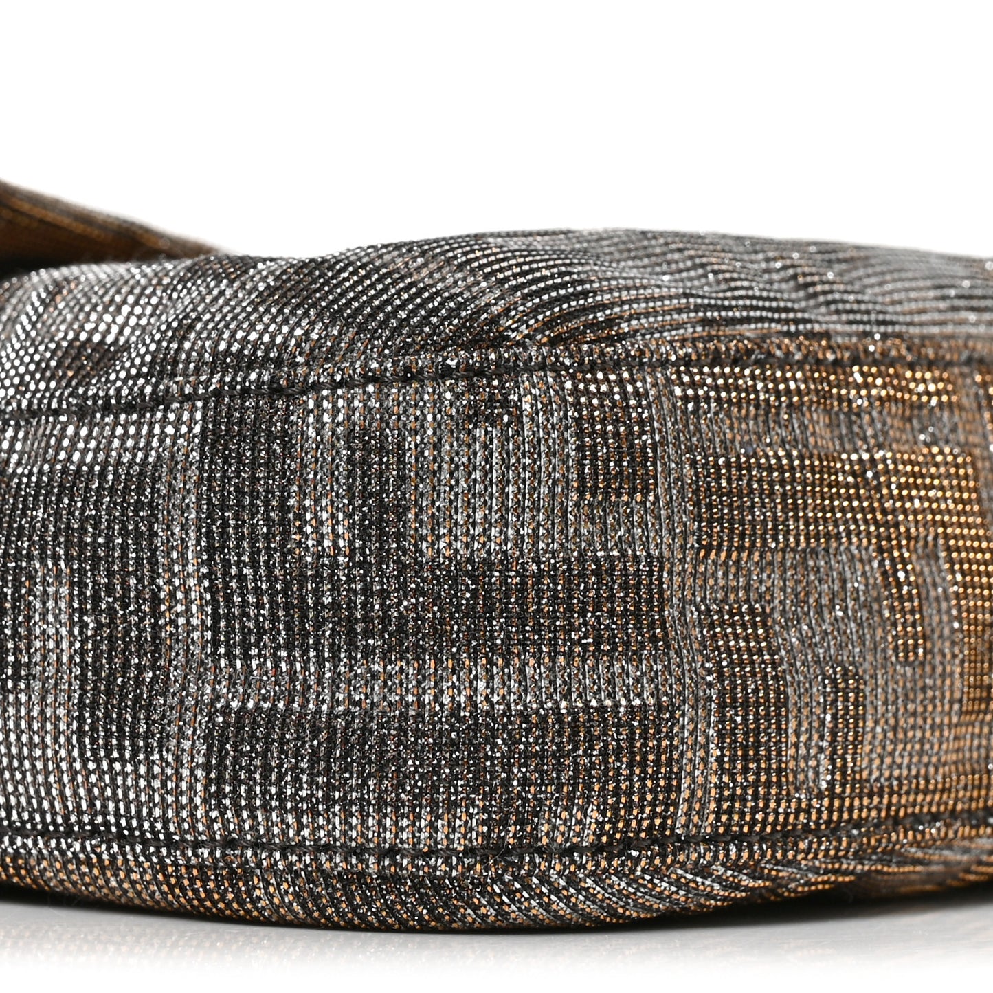 Metallic Lurex Zucca Vitello Baguette Argento