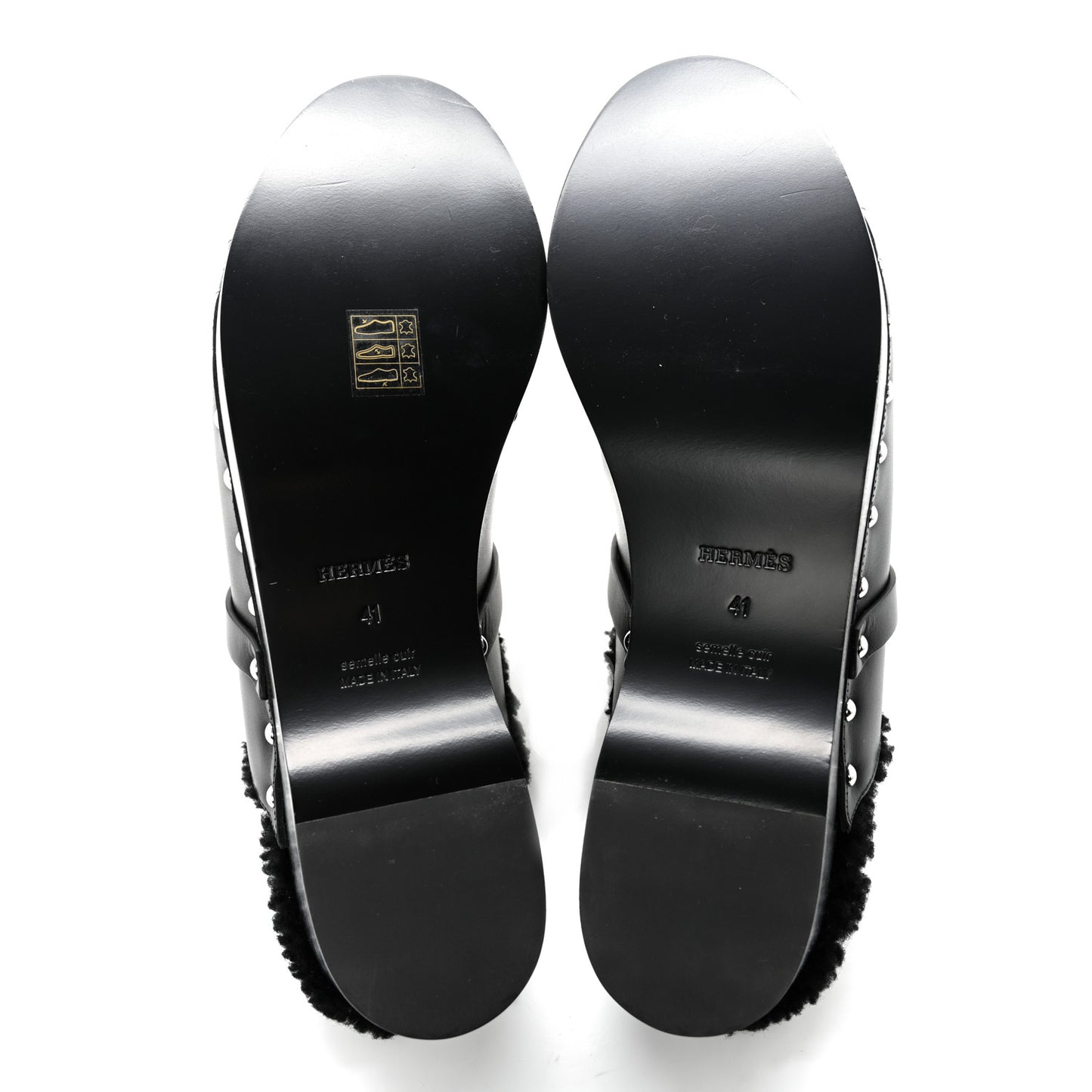 Calfskin Woolskin Carlotta Mules 41 Black