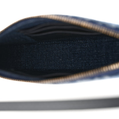 Christian Dior Denim Oblique Jacquard Saddle Rodeo Pouch Blue 5 of 11