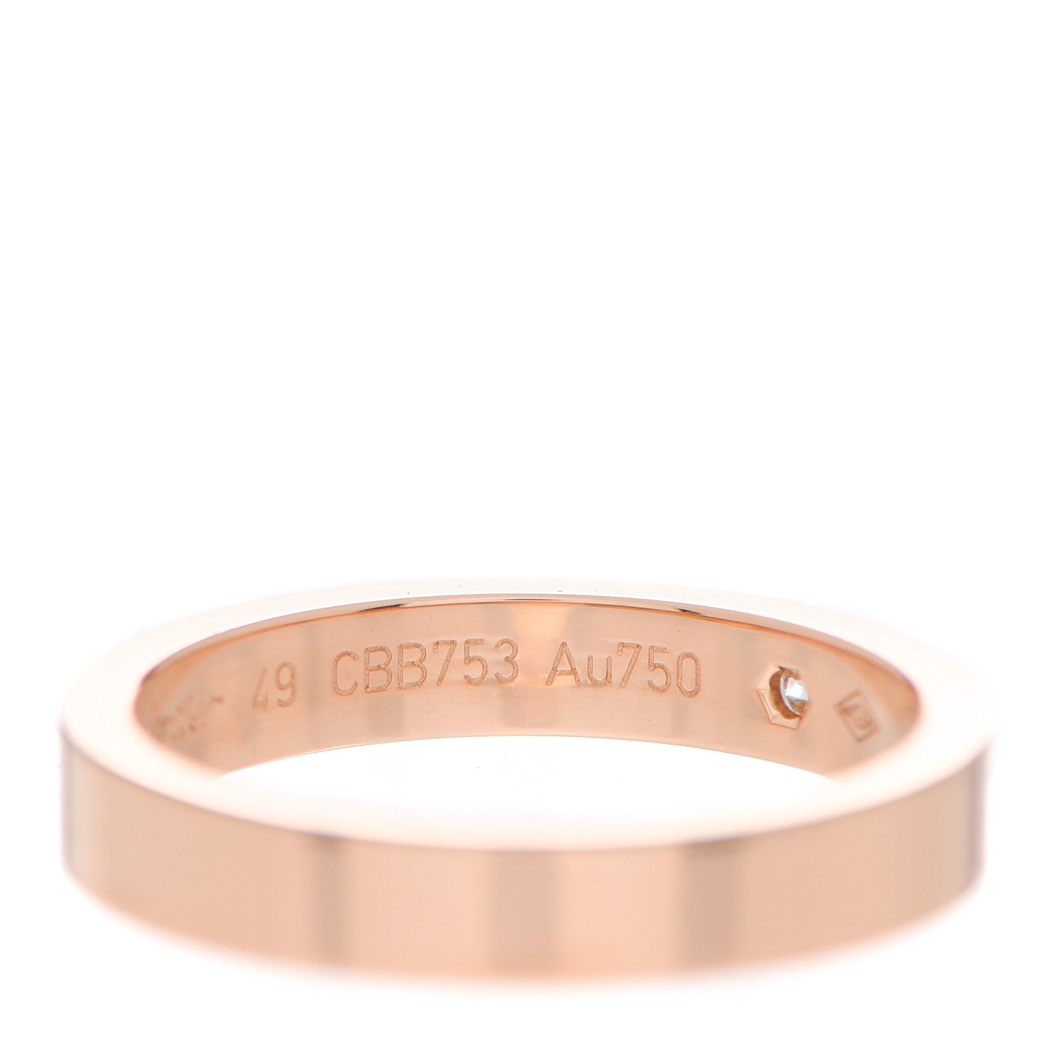 Cartier 18K Pink Gold Diamond 3mm C De Cartier Wedding Band Ring 49 4.75 5 of 6
