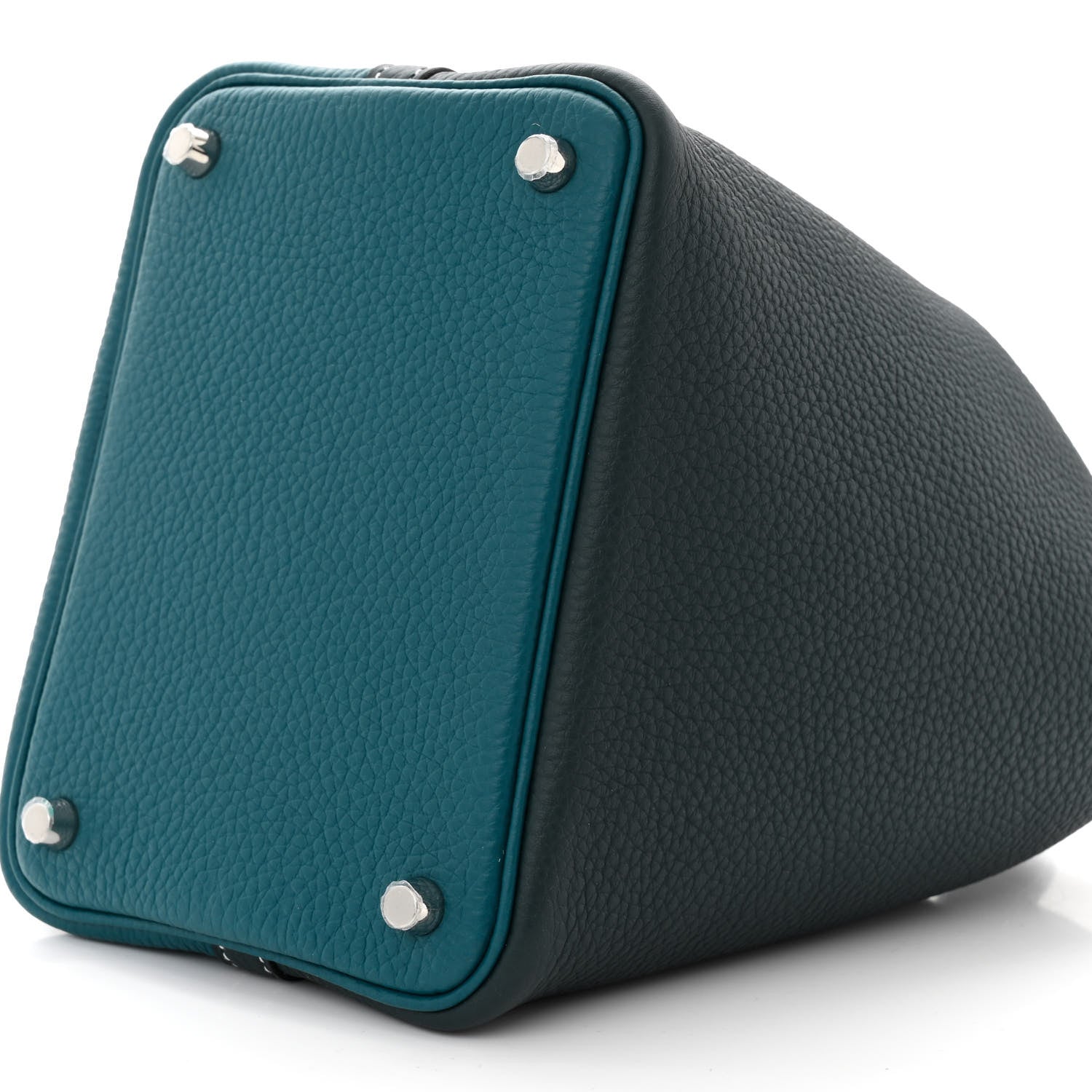 Hermes Taurillon Clemence Casaque Picotin Lock 18 PM Vert Bosphore Vert Cypress 10 of 10