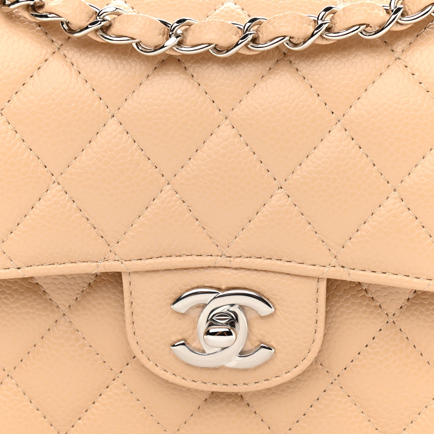 Chanel Caviar Quilted Small Double Flap Beige 4 of 11