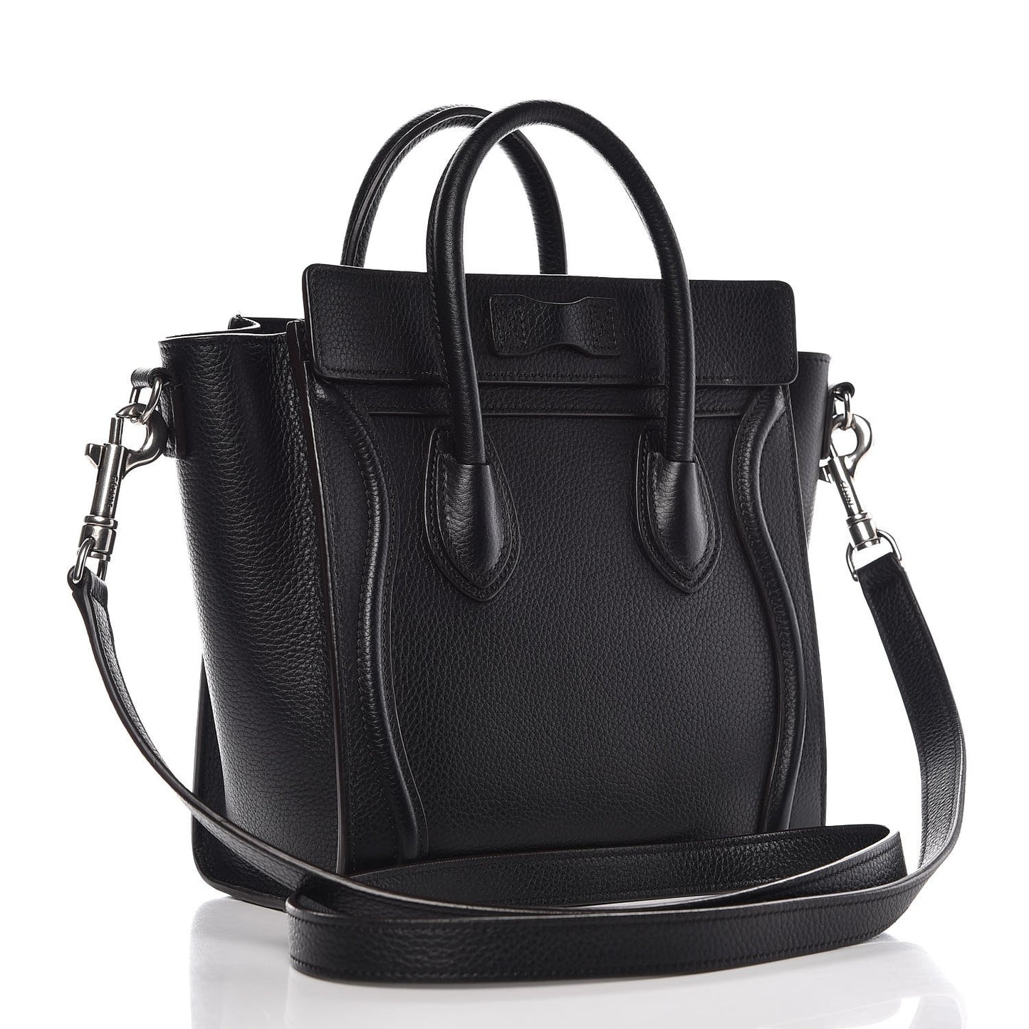 Drummed Calfskin Nano Luggage Black