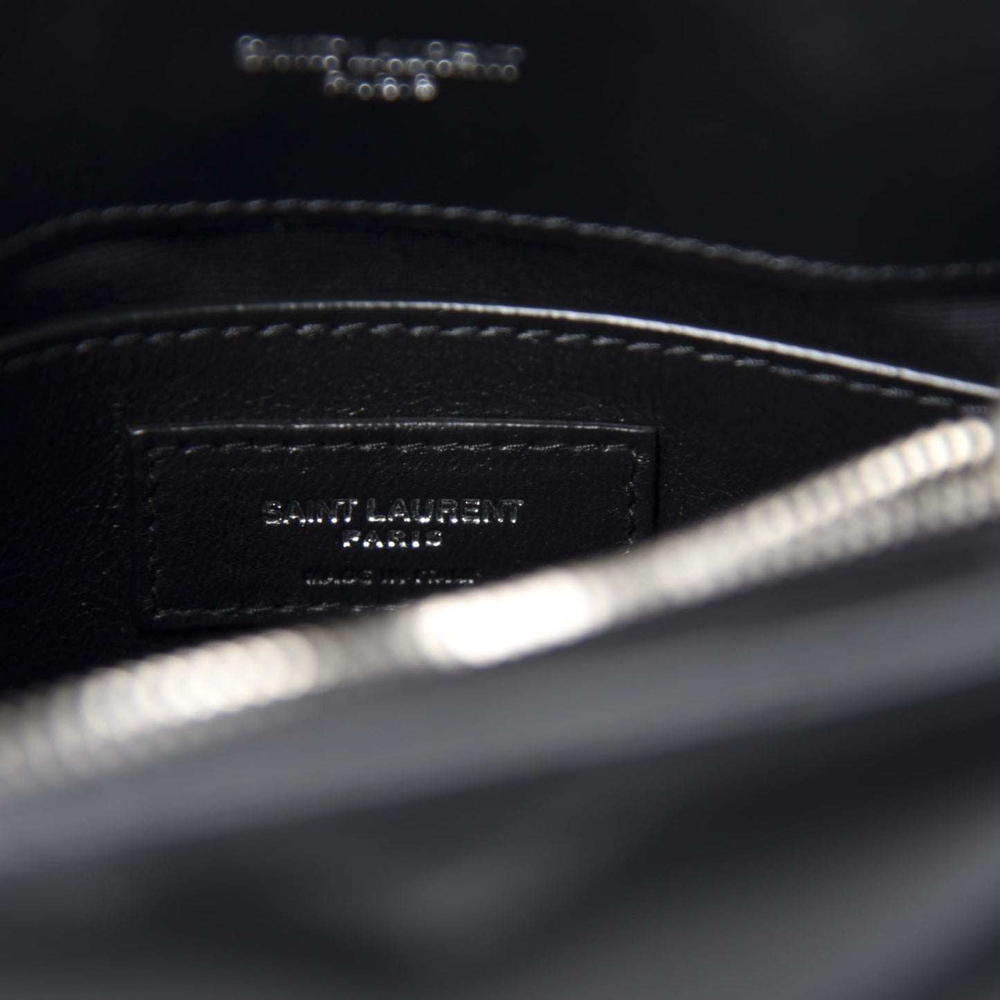 Calfskin Y Quilted Monogram Small Loulou Chain Satchel Black