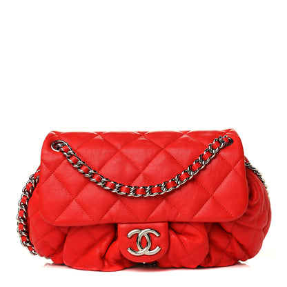 Chanel Washed Lambskin Medium Chain Around Messenger Red 1 of 6
