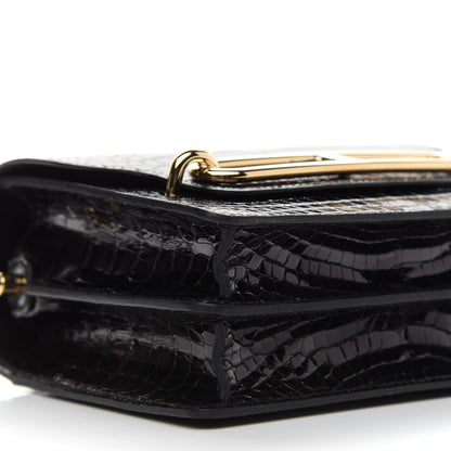 Hermes Shiny Alligator Mini Sac Roulis Black 8 of 9