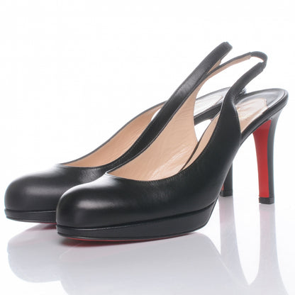 Christian Louboutin Leather Slingback Pumps Black 38.5 3 of 7