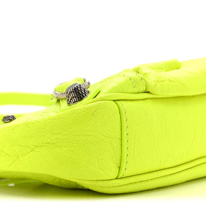 Balenciaga Agneau Arena Le Cagole Mini Purse With Chain Fluo Yellow 9 of 10