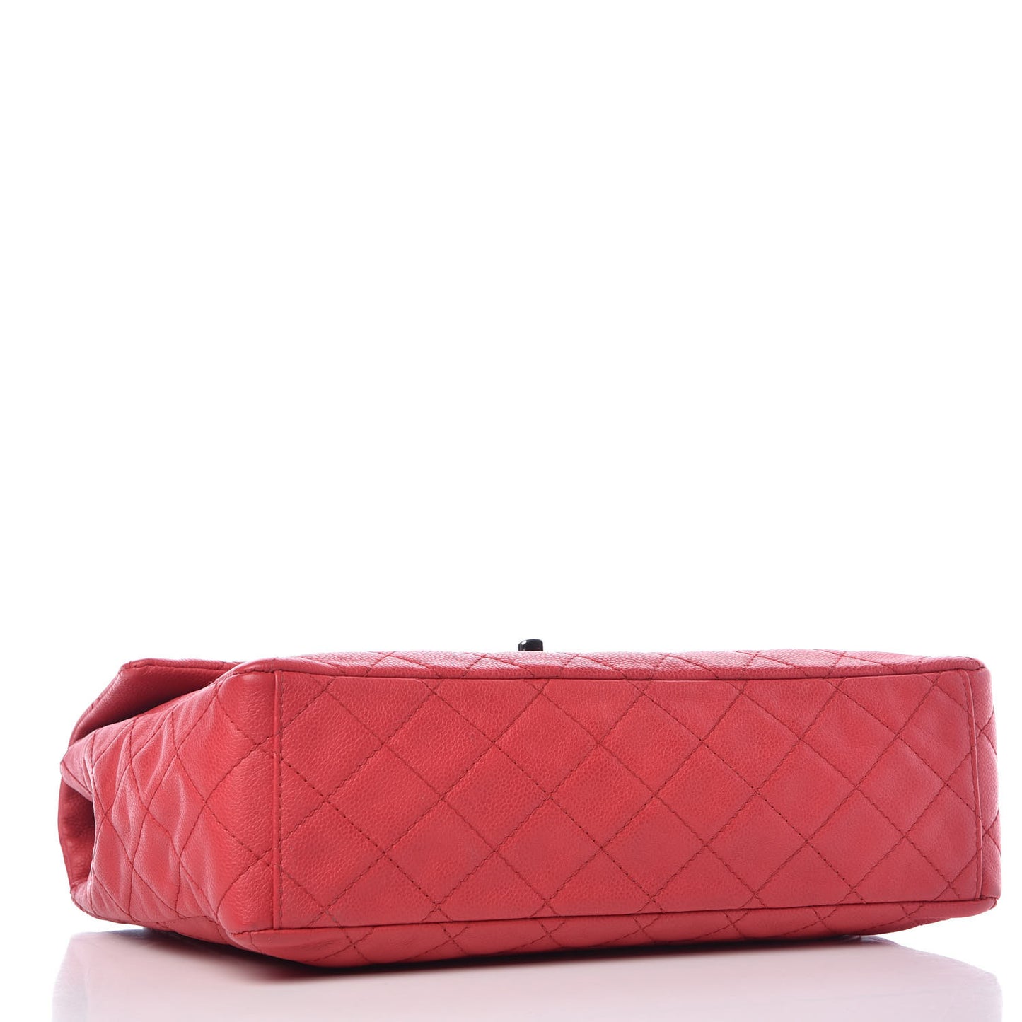 Washed Caviar Quilted Maxi Single Flap Fuchsia