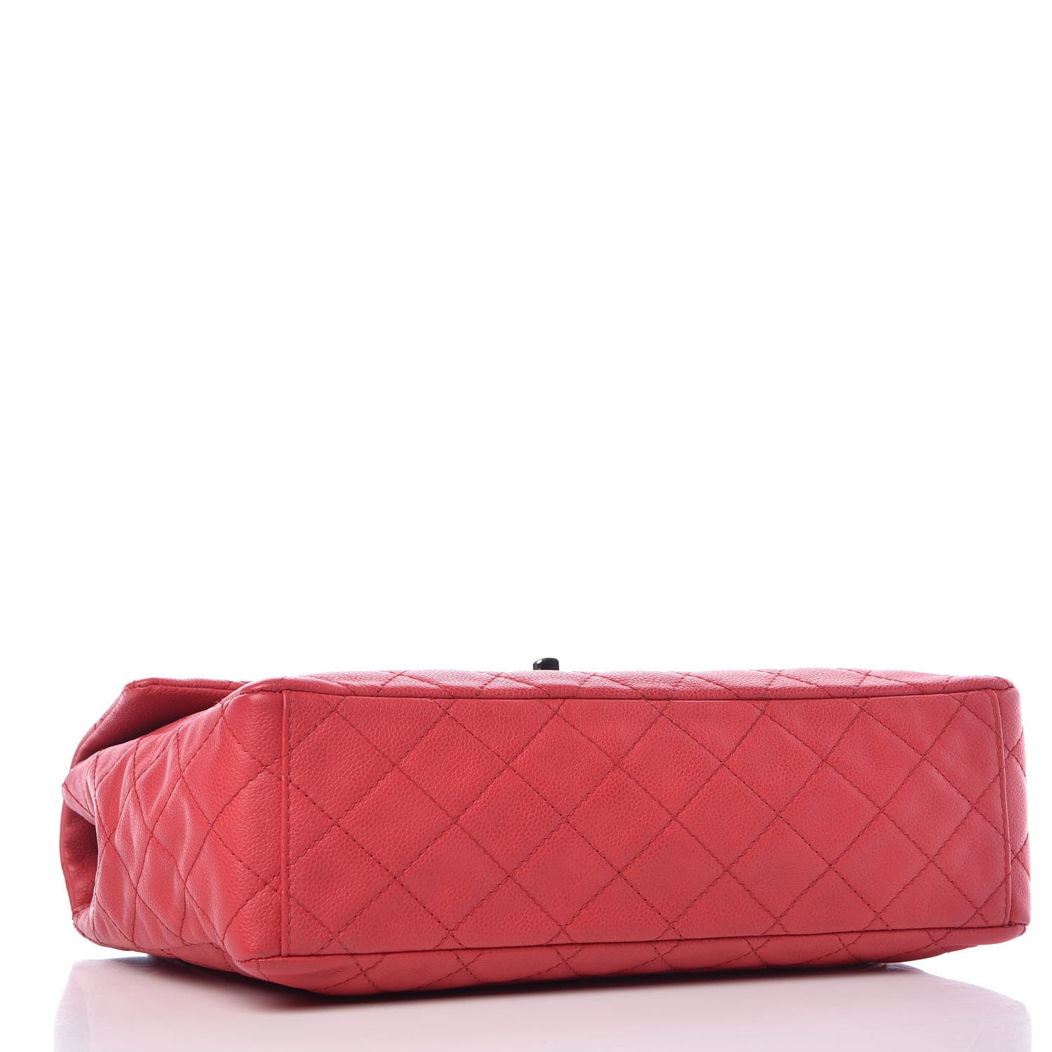 Chanel Washed Caviar Quilted Maxi Single Flap Fuchsia 5 of 10
