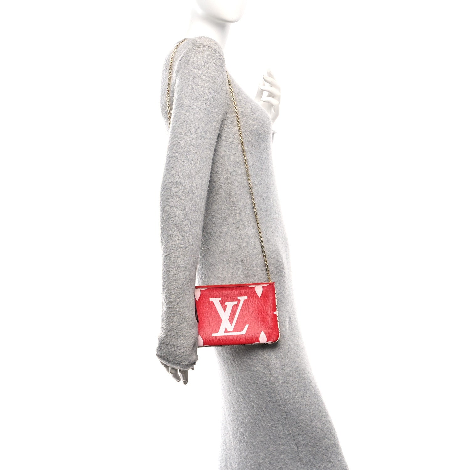 Louis Vuitton Monogram Giant Double Zip Pochette Rouge 1829988
