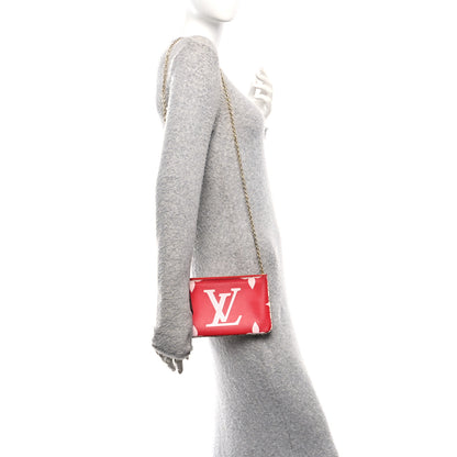 Louis Vuitton Monogram Giant Double Zip Pochette Rouge 2 of 12