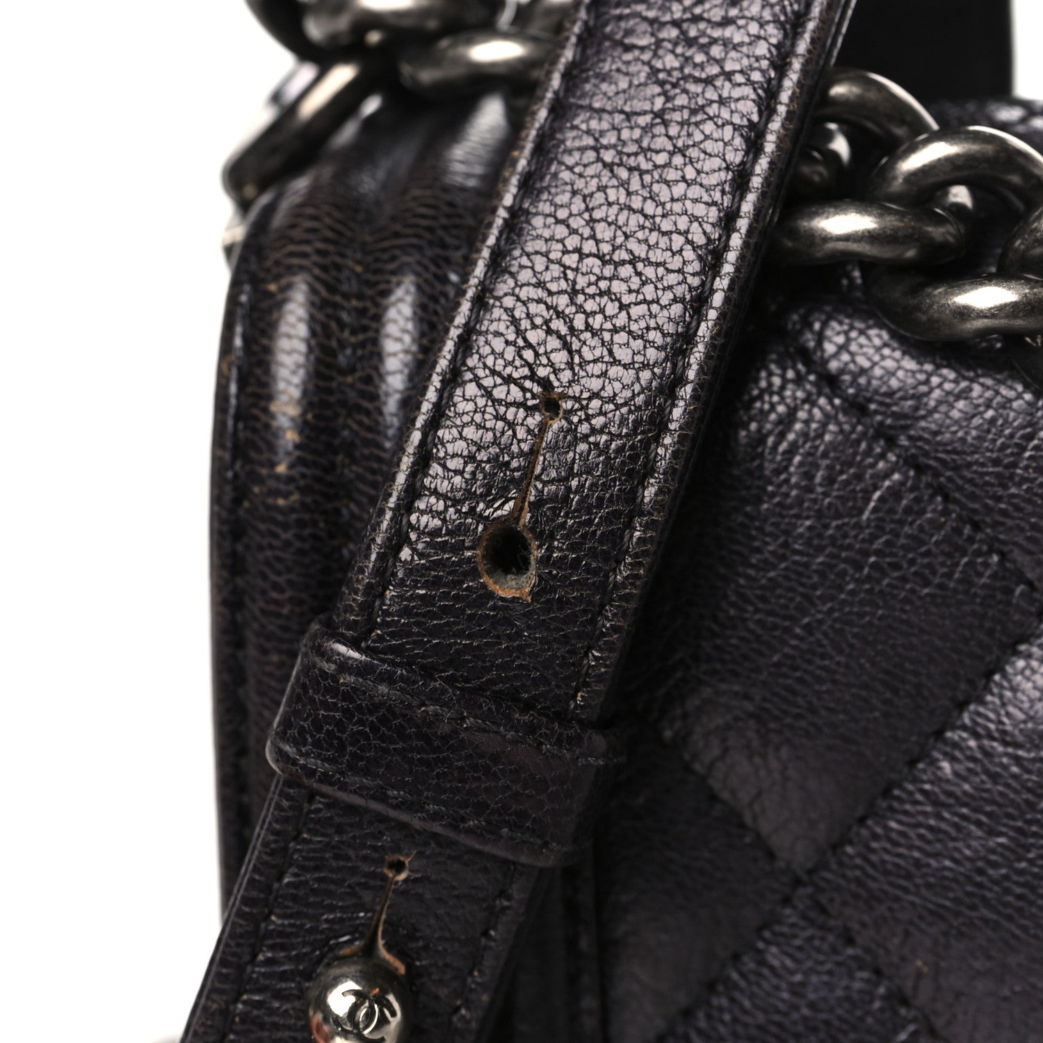 Chanel Goatskin Ombre Faded Quilted Small Boy Flap Black Grey 14 of 16