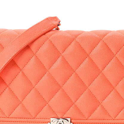 Chanel Caviar Quilted Boy Wallet On Chain WOC Orange 8 of 10