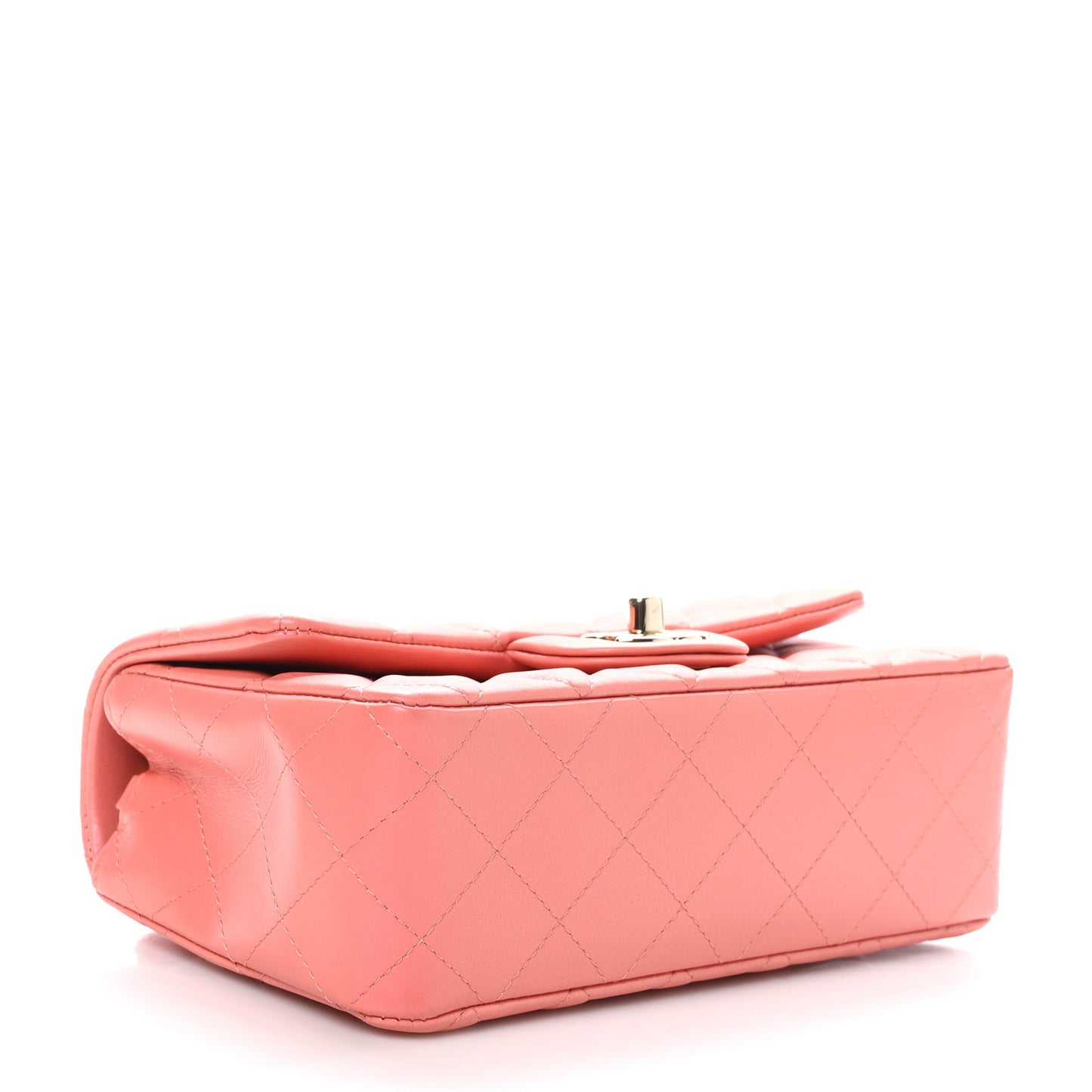 Lambskin Quilted Mini Rectangular Flap Pink