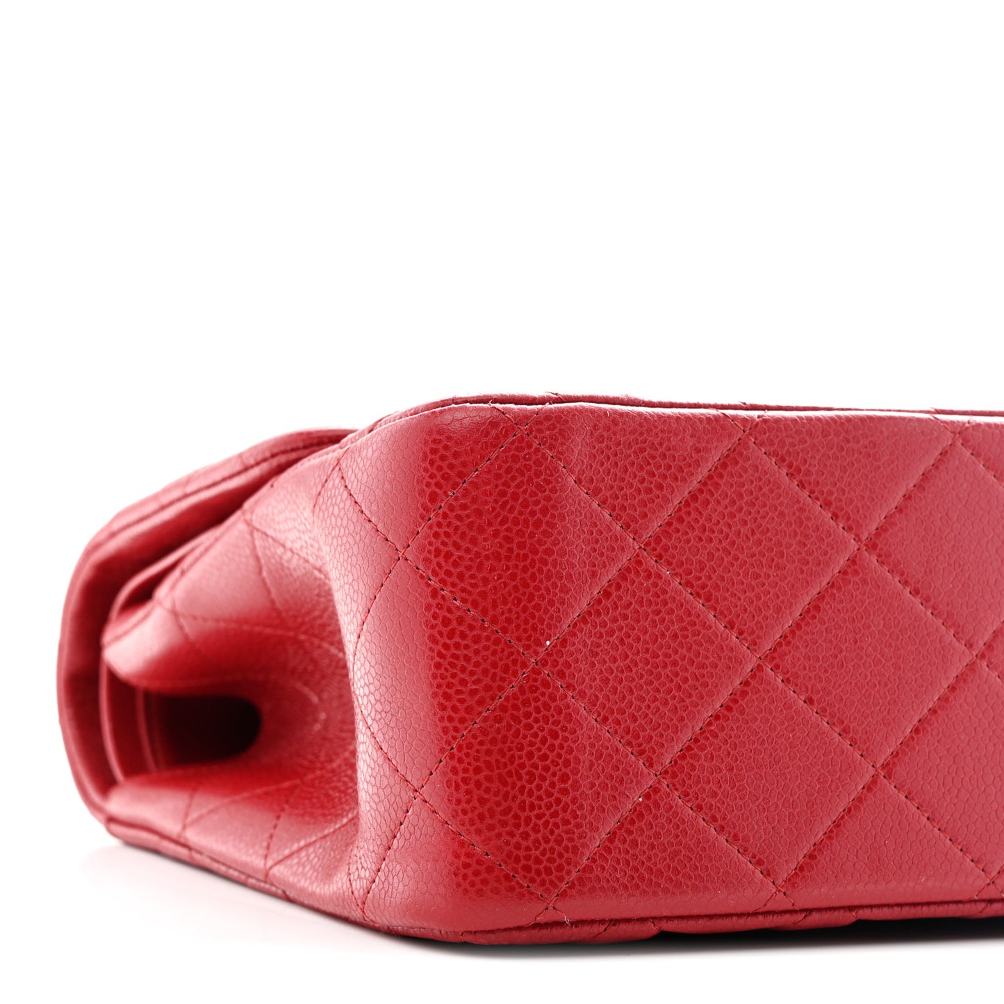 Caviar Quilted Jumbo Double Flap Red