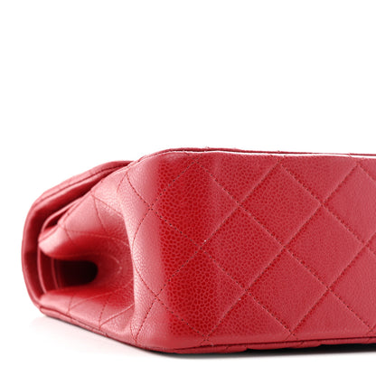 Chanel Caviar Quilted Jumbo Double Flap Red 9 of 10