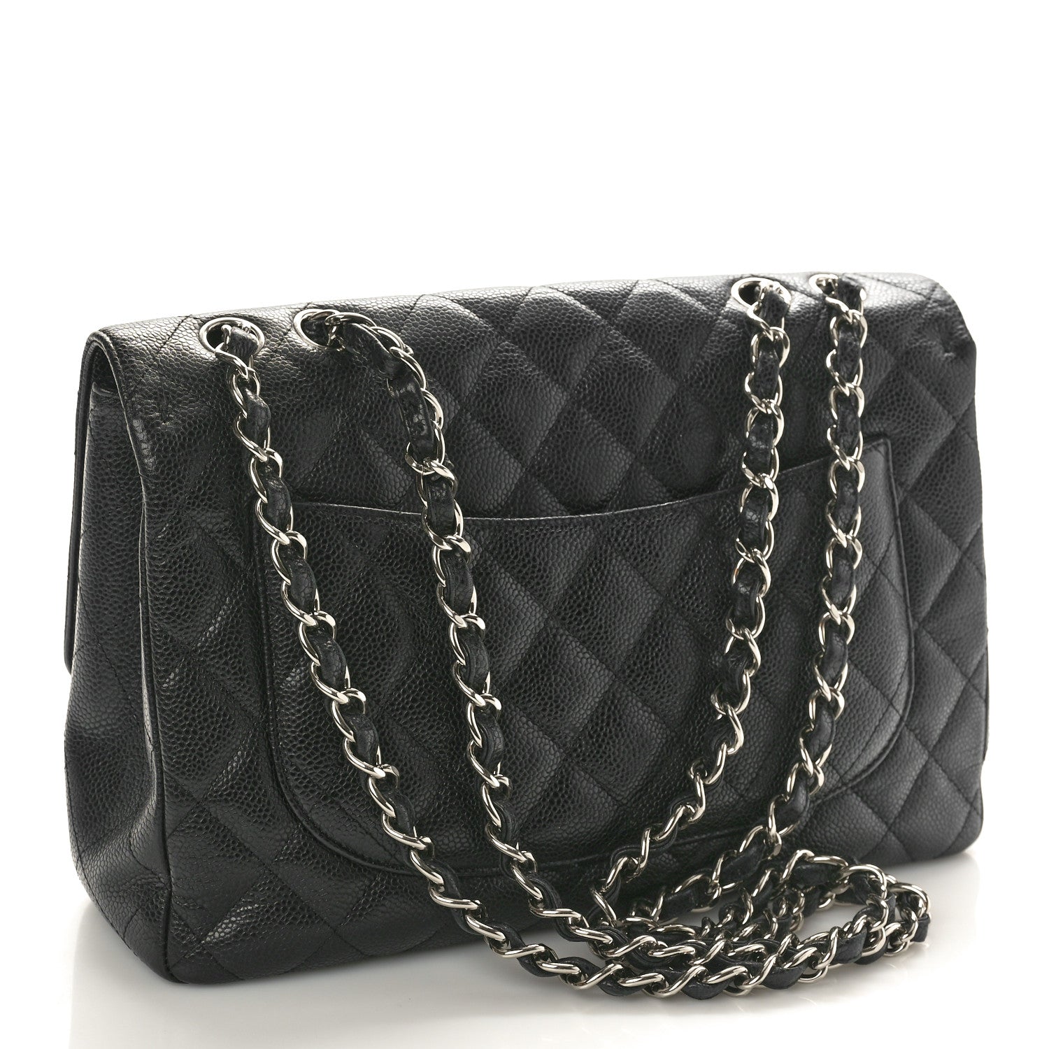 Chanel Caviar Quilted Jumbo Single Flap Black 3 of 10