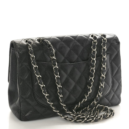 Chanel Caviar Quilted Jumbo Single Flap Black 3 of 10