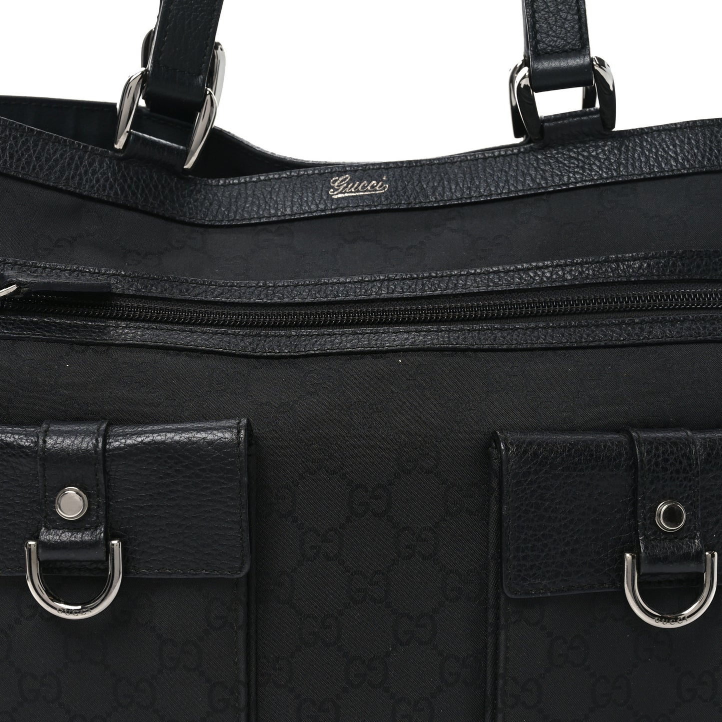 Nylon Monogram Abbey D Ring Tote Black