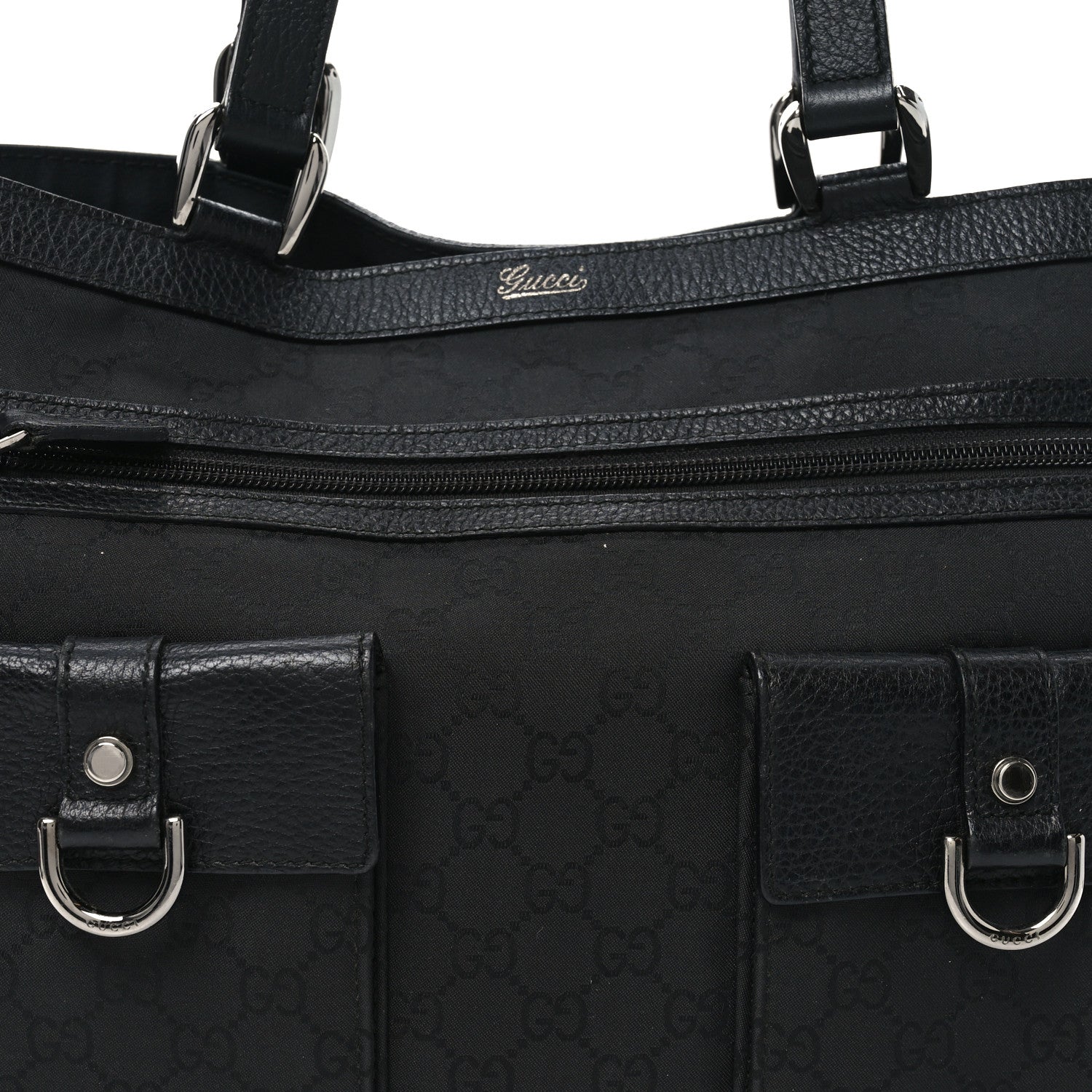 Gucci Nylon Monogram Abbey D Ring Tote Black 8 of 10