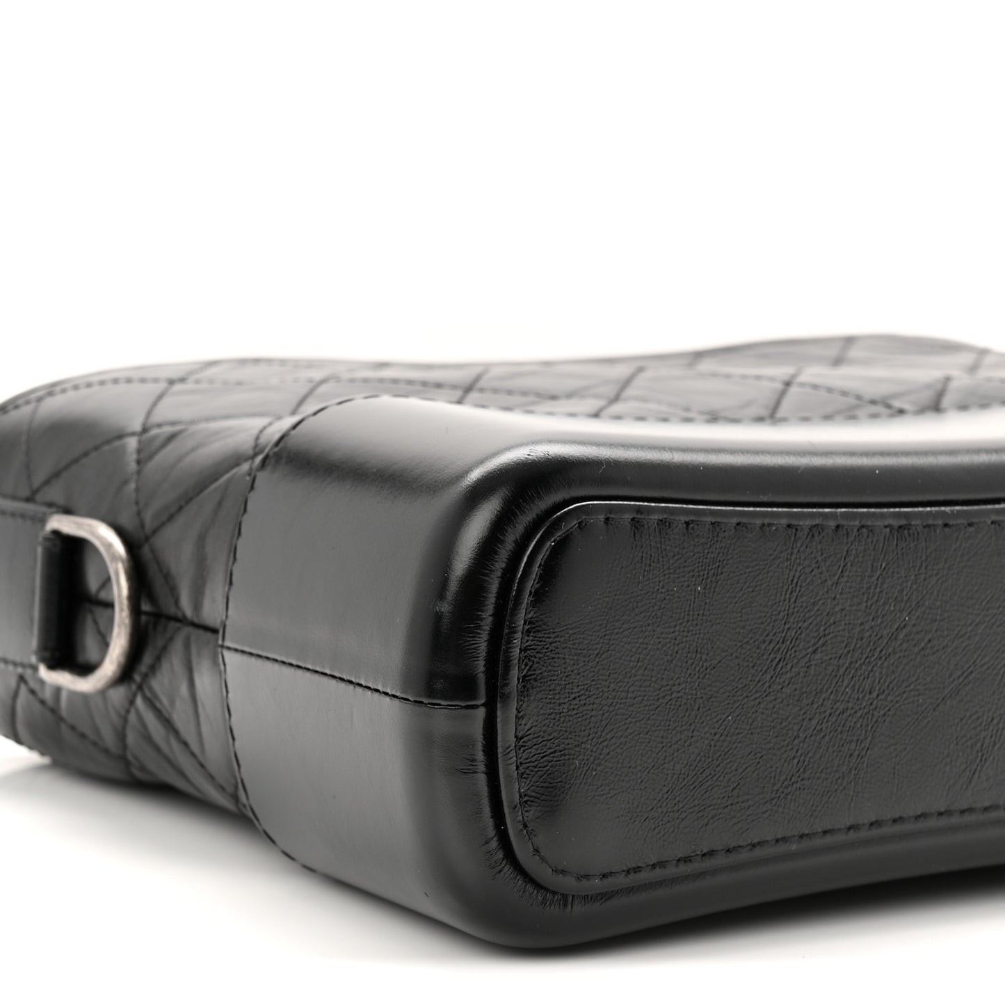 Aged Calfskin Quilted New Medium Gabrielle Hobo Black