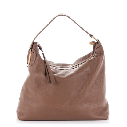 Gucci Pebbled Calfskin Twill Hobo Brown 1 of 7