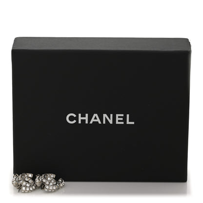 Chanel Baguette Crystal CC Drop Earrings Silver 5 of 5