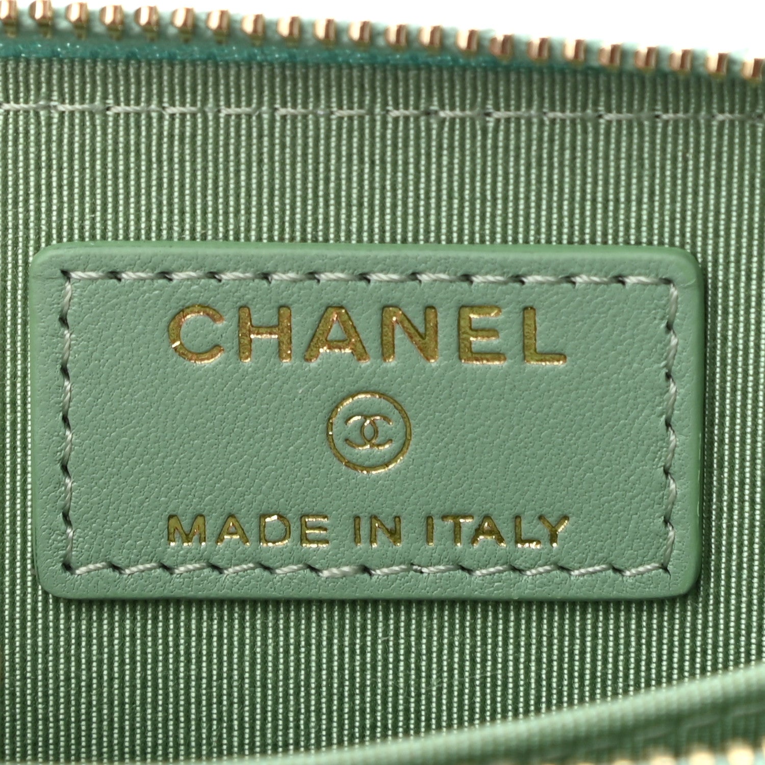Chanel Lambskin Quilted Zip Around Coin Purse Wallet Light Green 6 of 7