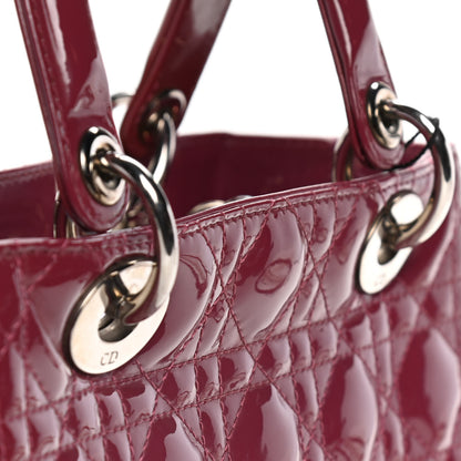 Christian Dior Patent Cannage Medium Lady Dior Dark Pink 14 of 15