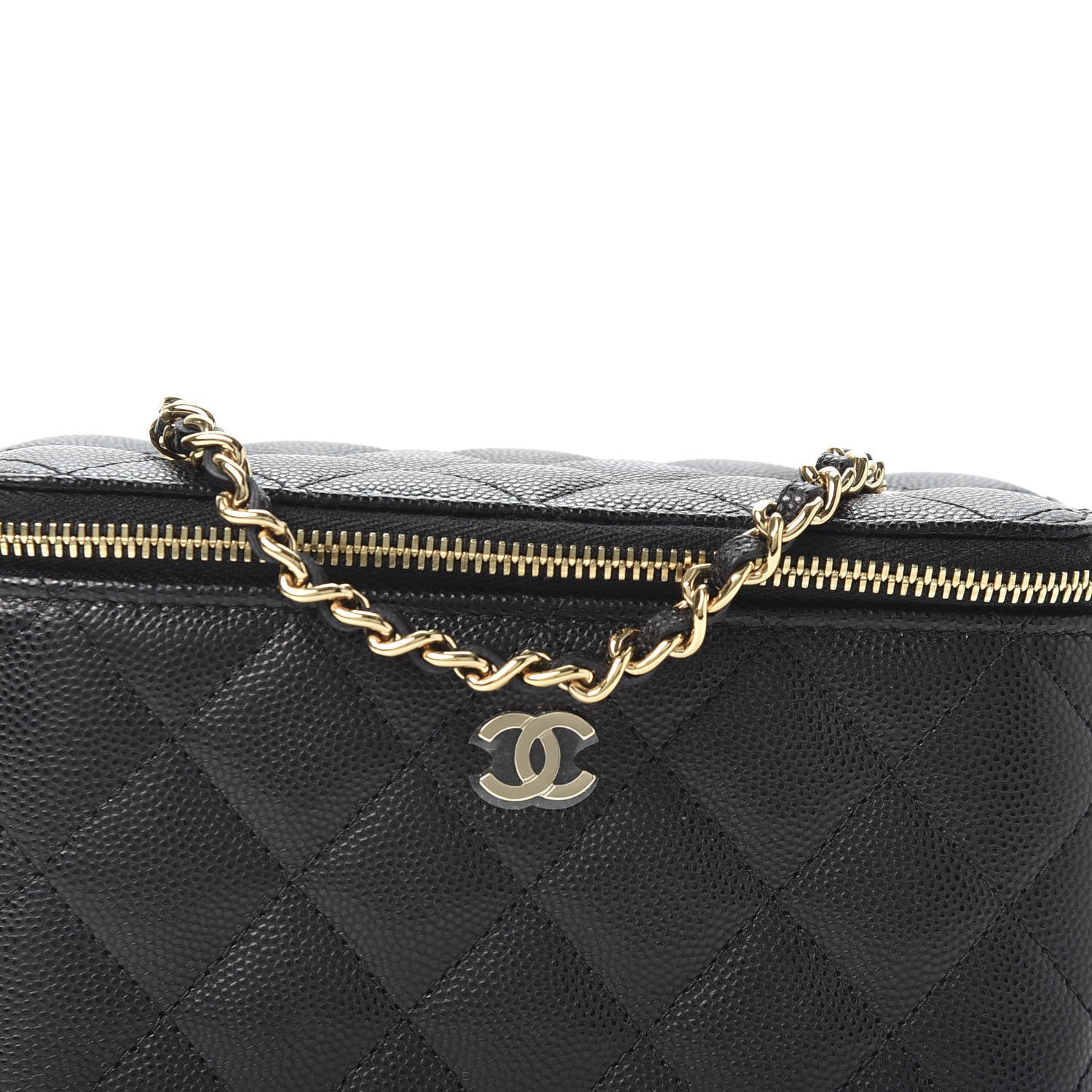 Chanel Caviar Quilted Small Vanity Case With Chain Black 7 of 10