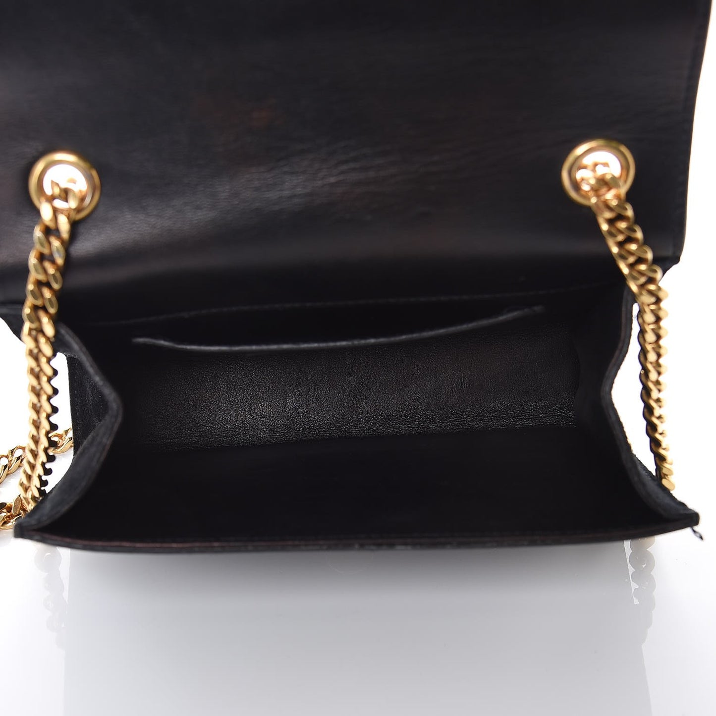 Suede Small Classic Monogram Kate Tassel Satchel Black