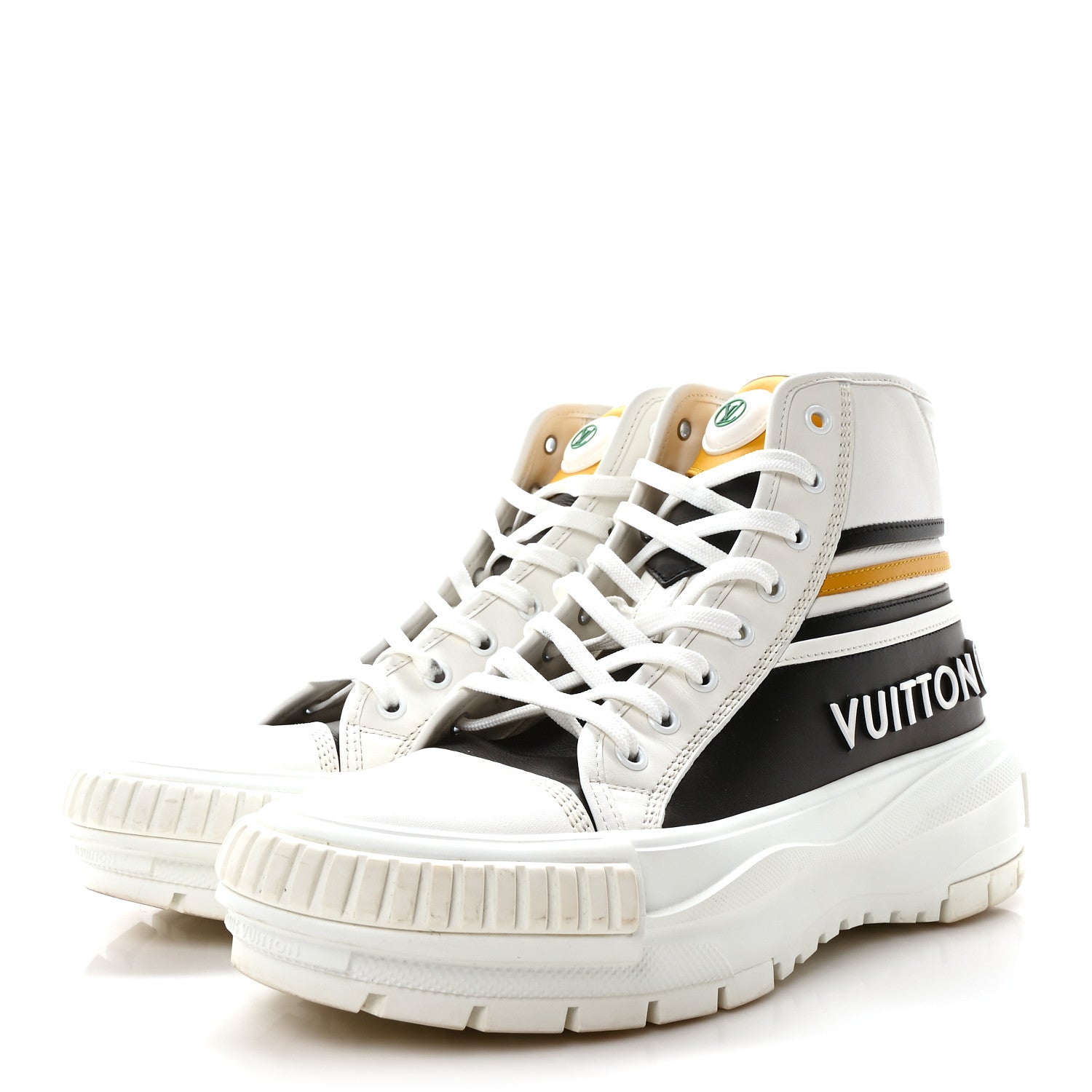 Louis Vuitton Calfskin LV Squad Sneaker Boots 39 Black White Yellow 4 of 9