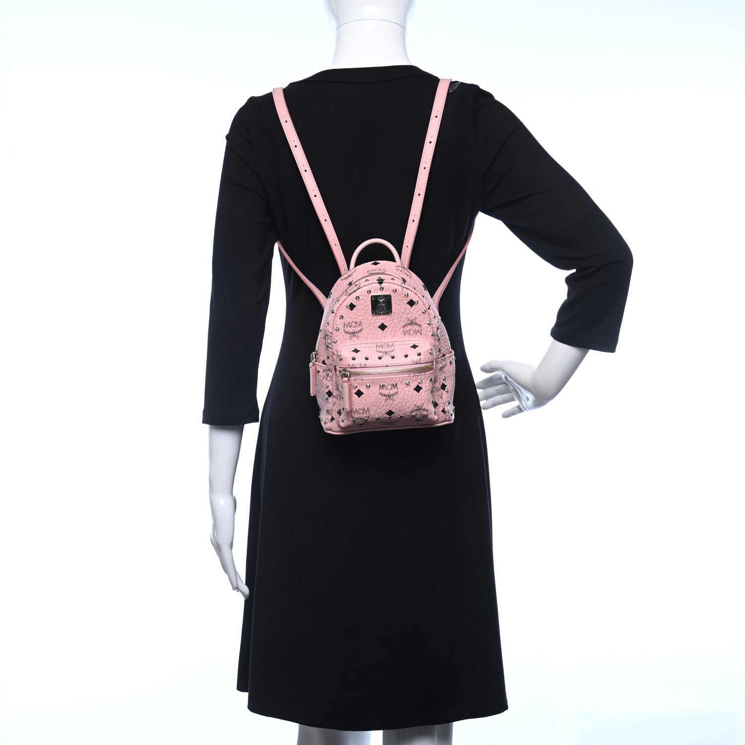 MCM Visetos Stud Mini Stark Backpack Soft Pink 2 of 9